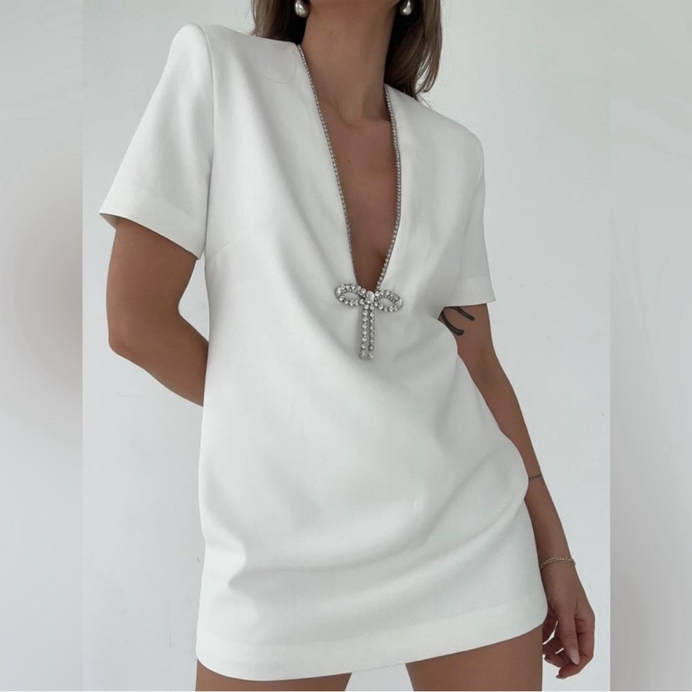 Rumored Disco Dress in White
